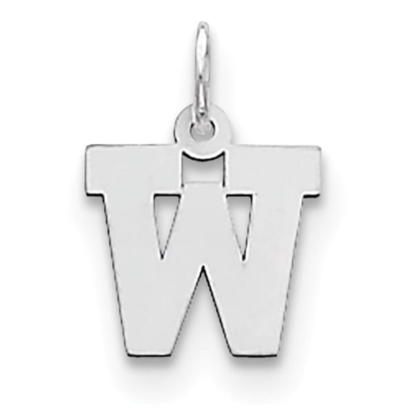 Jewelry by Sweet Pea Sterling Silver Rhodium-plated Block Letter W Initial Charm