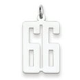 thumbnail image 1 of 925 Sterling Silver Small Elongated Polished Number 66 Charm Pendant, 1 of 5