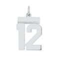 thumbnail image 1 of 925 Sterling Silver Small Polished Number 12 Charm Pendant, 1 of 3