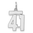 thumbnail image 1 of 925 Sterling Silver Small Polished Number 41 Charm Pendant, 1 of 5