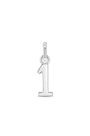 925 Sterling Silver Small Polished Number One Charm For Little Girls Bracelet