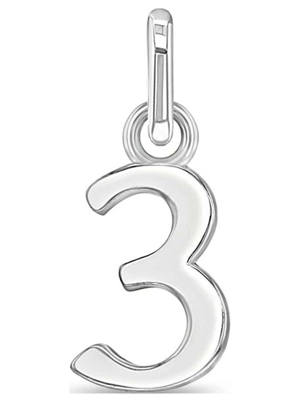 925 Sterling Silver Small Polished Number Six Charm for Little Girls Bracelet, Girl's
