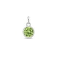 thumbnail image 1 of 925 Sterling Silver Small Round Simulated Peridot Charm For Girls & Teens, 1 of 2