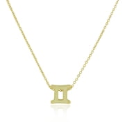 925 Sterling Silver Small Zodiac Sign Pendant Necklace, 18" - Gemini