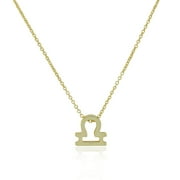 925 Sterling Silver Small Zodiac Sign Pendant Necklace, 18" - Libra