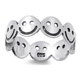 thumbnail image 1 of 925 Sterling Silver Smiley Face Eternal Happiness Ring Size 8, 1 of 3