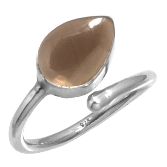 925 Sterling Silver Smoky Topaz Gemstone Handmade Adjustable Toe Ring