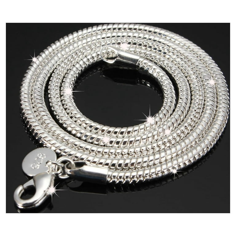 925 Sterling Silver Snake Chain Necklace 3MM 16'', Jewelry 18'',  20'',22'',24'' Stunning