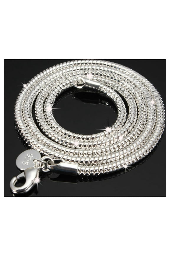 925 Sterling Silver Snake Chain Necklace 3MM 16'', Jewelry 18'', 20'',22'',24'' Stunning