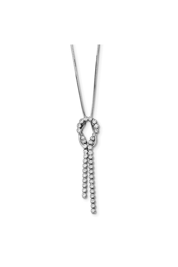 925 Sterling Silver Snake Fancy Necklace Chain CZ Knotted 18 inch