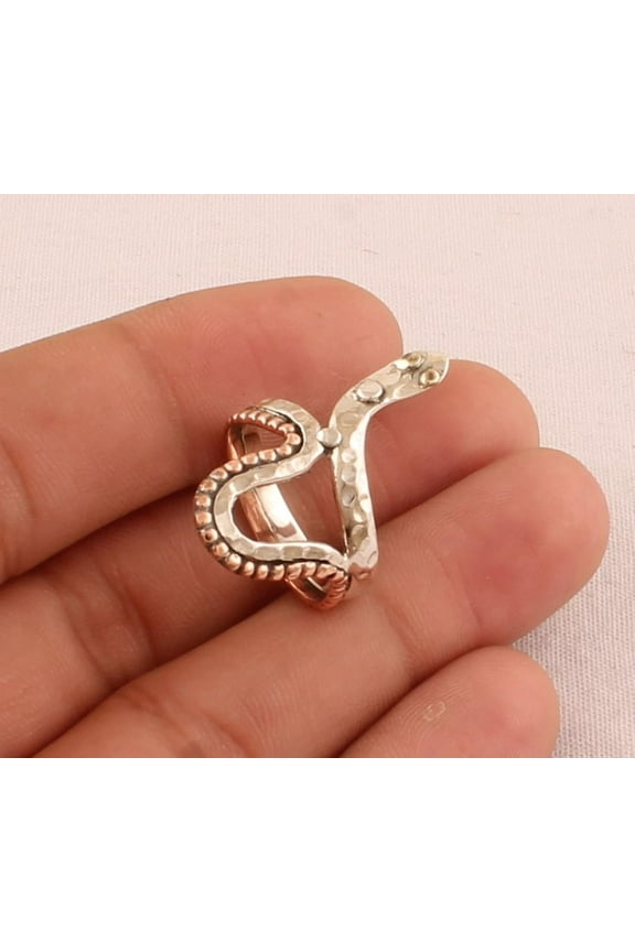 925 Sterling Silver Snake Ring – Handmade Adjustable Wrap Ring for Women & , Gothic Boho Statement Jewelry, Unique Valentine’s Day Gift