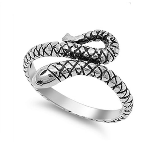 925 Sterling Silver Snake Ring Size 8