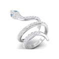 thumbnail image 1 of Mooneye 925 Sterling Silver Snake Women Wrap Ring Blue Topaz Cobra Snake Valentines Day Gift Rings, 1 of 4