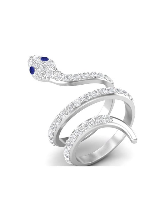 925 Sterling Silver Snake Women Wrap Ring Natural Lapis Cobra Snake Rings Mother's Day Gift Jewelry