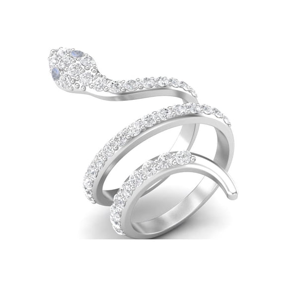 925 Sterling Silver Snake Women Wrap Ring Natural Rainbow Cobra Snake Ring