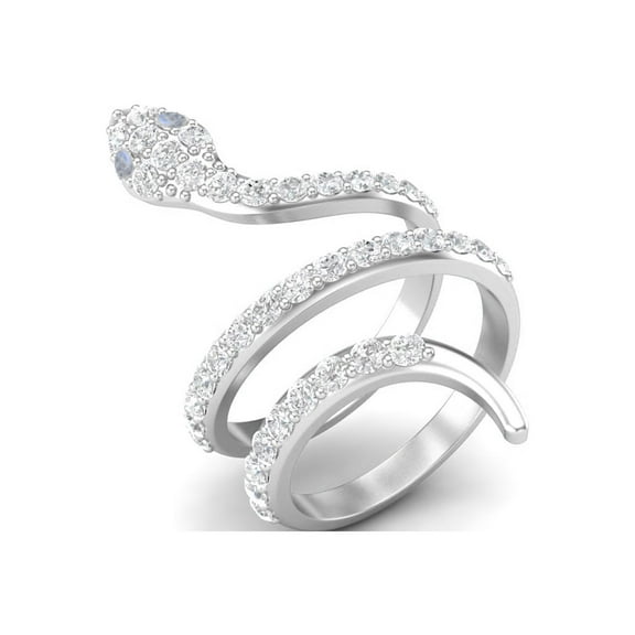 Mooneye 925 Sterling Silver Snake Women Wrap Moonstone Cobra Snake Valentines Day Gift Rings