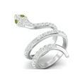 thumbnail image 1 of Mooneye 925 Sterling Silver Natural Peridot Gemstone Women Wrap Cobra Snake Wedding Rings, 1 of 4