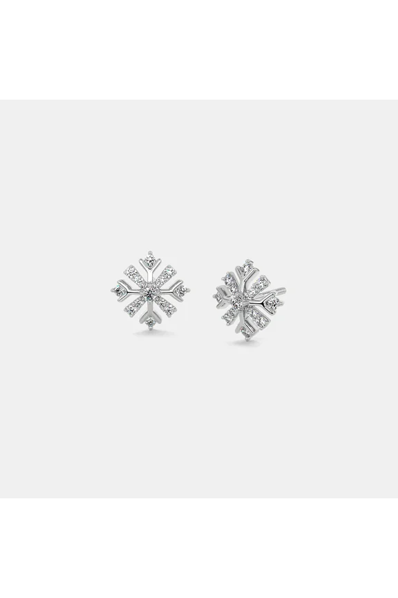 925 Sterling Silver Snowflake Cluster CZ Stud Earrings for Women, Winter Inspired Cubic Zirconia Screw Back Studs, Minimalist Sparkling Jewelry Gift