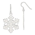 thumbnail image 1 of 925 Sterling Silver Snowflake Dangle Earrings; for Adults and Teens; for Women and Men, 1 of 1