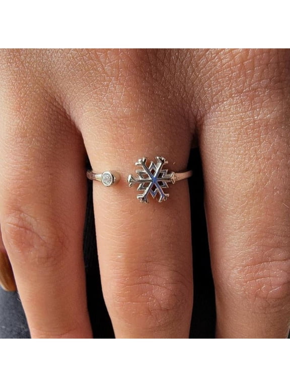 .925 Sterling Silver Snowflake Ring