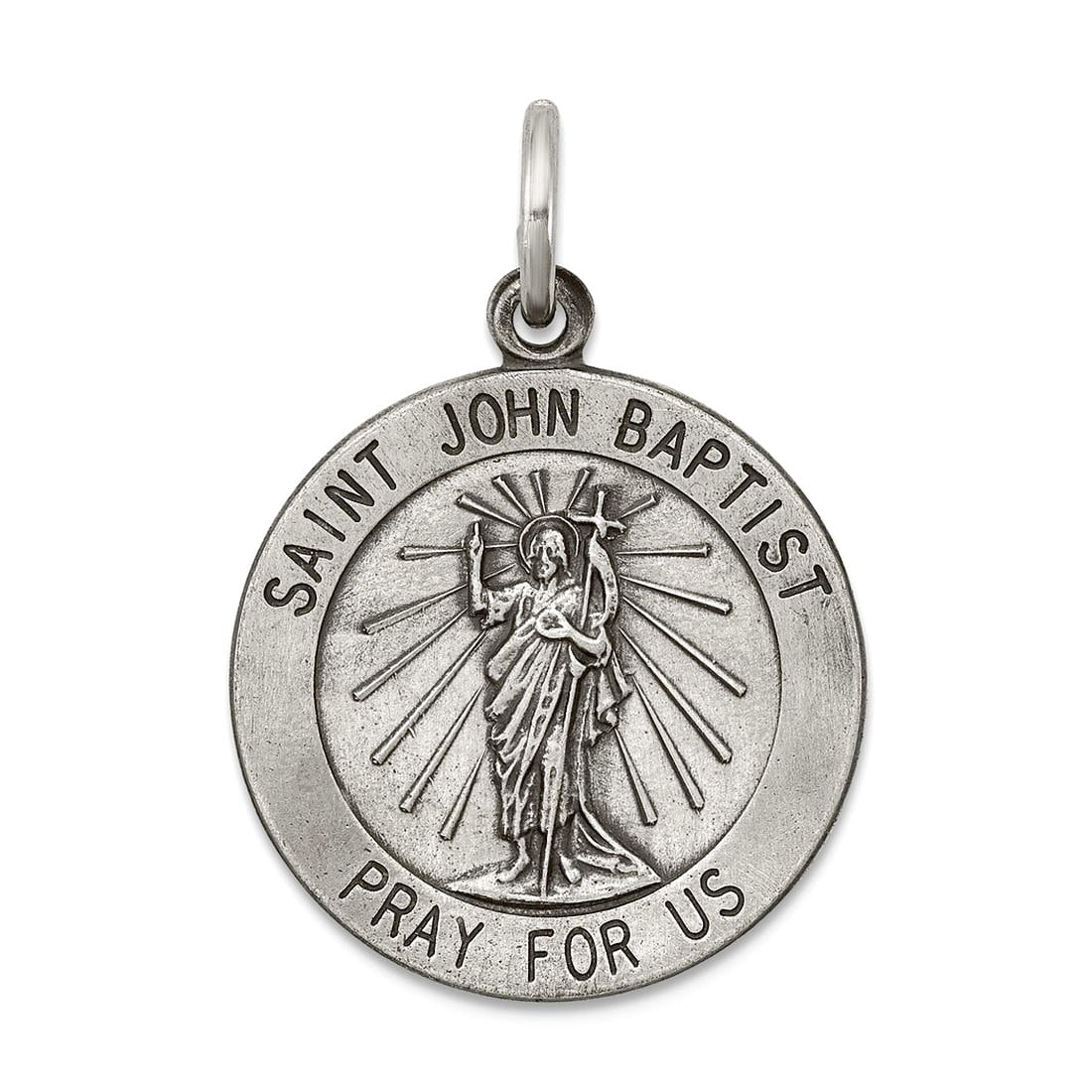 925 Sterling Silver Solid Oxidized Antiqued Saint John the Baptist ...