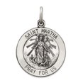 thumbnail image 1 of 925 Sterling Silver Solid Oxidized Antiqued Saint Martha Medal Pendant Necklace 25x20mm Wide Pendant for Women, 1 of 2