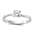 thumbnail image 1 of 925 Sterling Silver Solid Cubic Zirconia Ring Size 6 2mm Wide Ring for Women, 1 of 2