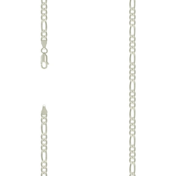 925 Sterling Silver Solid Classic Figaro Silver Plated 5.0mm Bracelet 7 Inch Link Bracelet for Women