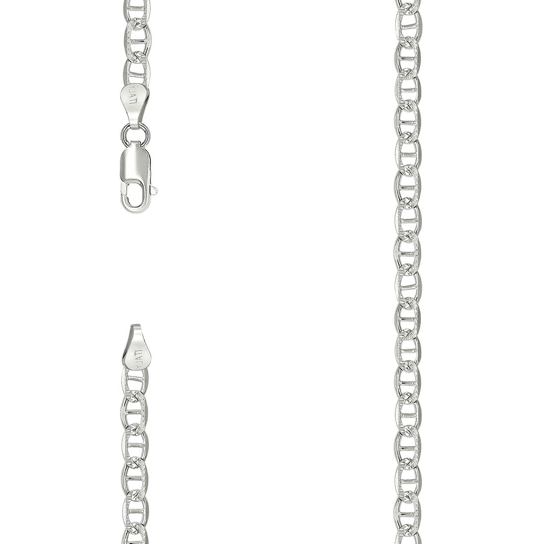 925 Sterling Silver Solid Classic Mariner Chain Silver 3mm Necklace 22 ...