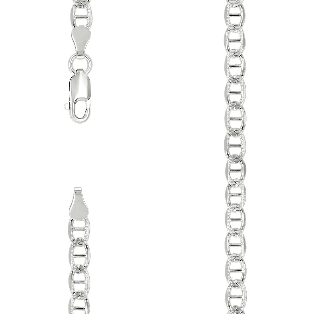 925 Sterling Silver Solid Classic Mariner Chain Silver 4mm Anklet 9 Inch Anklet for Women and Men