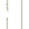 thumbnail image 1 of 925 Sterling Silver Solid Comfort Curb Chain Silver 3.5mm Necklace 22 Inch Chain Necklace for Women and Men, 1 of 2