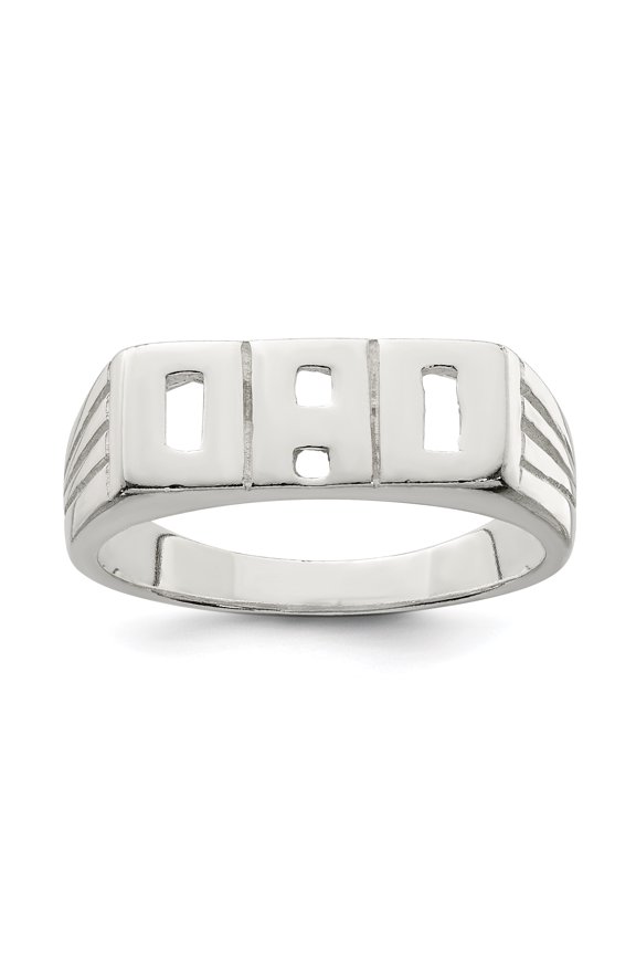 925 Sterling Silver Solid Dad Ring Size 10