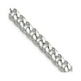 thumbnail image 1 of 925 Sterling Silver Solid Fancy Lobster Closure Polished 3.2mm Curb Chain 24 Inch Chain Necklace for Women and Men, 1 of 2