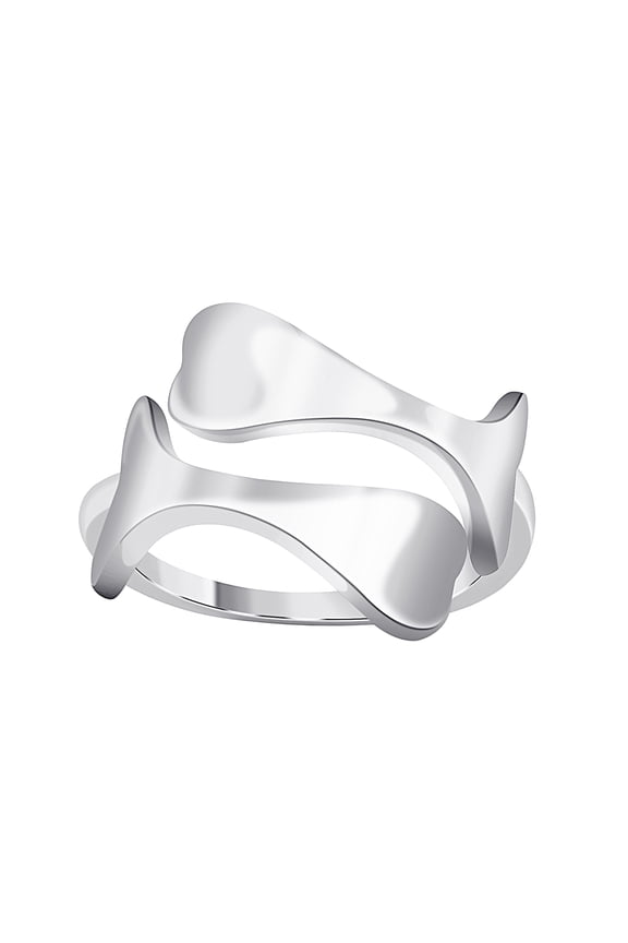 925 Sterling Silver Solid Front Open Women Silver Ring Jewelry