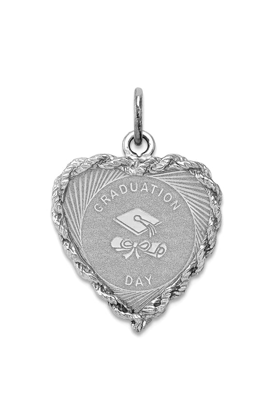 925 Sterling Silver Solid Graduation Cap and Diploma Disc Charm 24x17mm Wide Pendant Necklace for Women