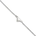 thumbnail image 1 of 925 Sterling Silver Solid Hollow Polished Puffed Love Heart Anklet 9 Inch Spring-Ring 8mm Wide Anklet for Women, 1 of 2