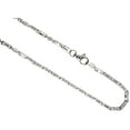 thumbnail image 1 of 925 Sterling Silver Solid Italian Beveled Edges Baht Chain Necklace 2.5mm, 1 of 1