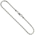 thumbnail image 1 of 925 Sterling Silver Solid Italian Diamond Cut Rope Chain Bracelet 7mm, 1 of 1