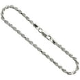 thumbnail image 1 of 925 Sterling Silver Solid Italian Diamond Cut Rope Chain Necklace 3mm, 1 of 1