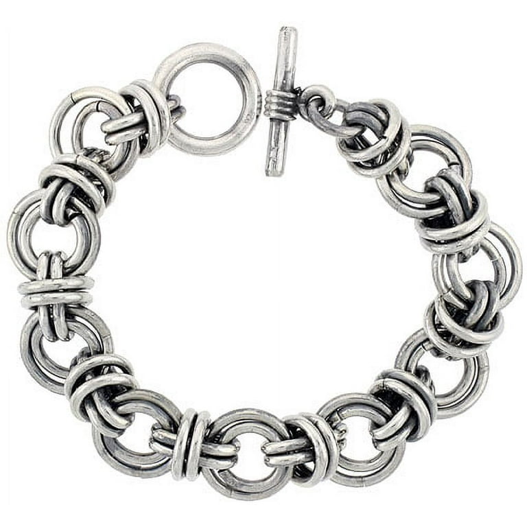 Italian 925 Sterling Silver Lock Charm Womens Bracelet 7.5