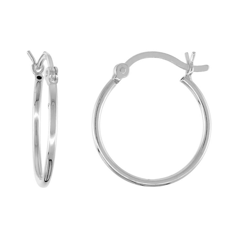 Italian plain sterling silver hoops Italian plain sterling silver hoops