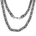 thumbnail image 1 of 925 Sterling Silver Solid Italian Square Byzantine Chain Necklace 7mm, 1 of 1