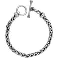 thumbnail image 1 of 925 Sterling Silver Solid Italian Wheat Link Bracelet 6mm, 1 of 1
