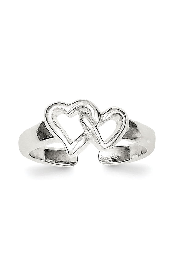 925 Sterling Silver Solid Love Heart Toe Ring - Toe Ring for Women