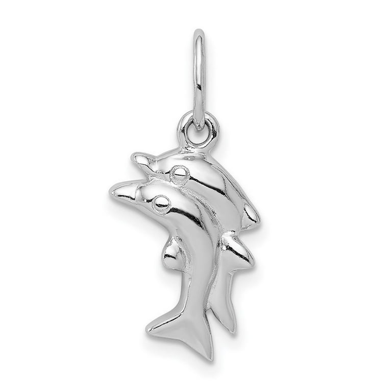 Dolphin Charm Polished Sterling Silver Dolphin Charm Polished Sterling Silver