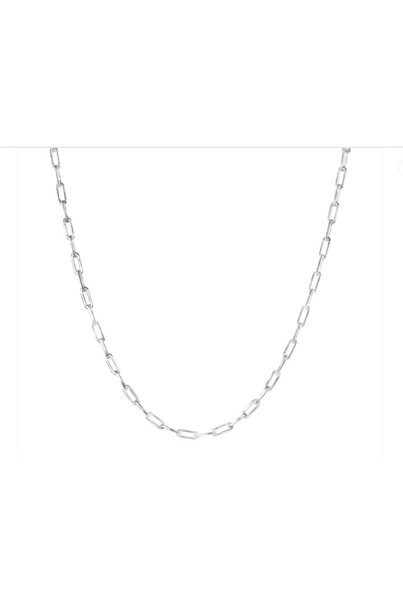 925 Sterling Silver Solid Paper Clip Bracelet, 2mm 7 Paperclip Chain Made in Italy Unisex, All ages