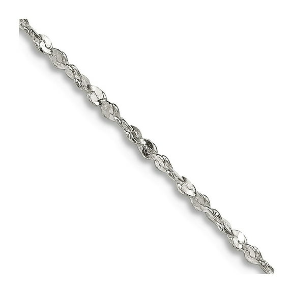 925 Sterling Silver Solid Polished 1.2mm Twisted Serpentine Chain 20 Inch Spring-Ring Chain Necklace for Women and Men