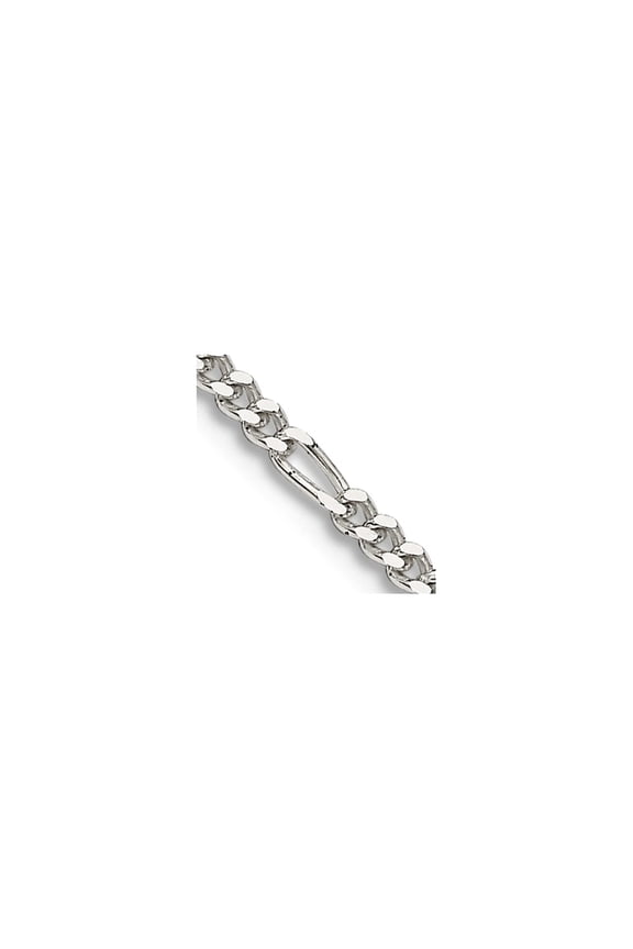 925 Sterling Silver Solid Polished 1.75mm Figaro Chain Necklace 24 Inch Spring-Ring Chain Necklace for Women and Men