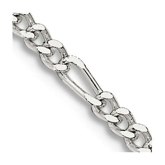 925 Sterling Silver Solid Polished 2.25mm Figaro Chain Necklace 24 Inch Lobster Claw Chain Necklace for Women and Men