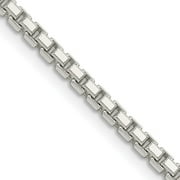 JEWELRYWEB 925 Sterling Silver Solid Polished 2.5mm Box Chain Necklace 18 Inch Lobster Claw - Chain Necklace for Women and Men